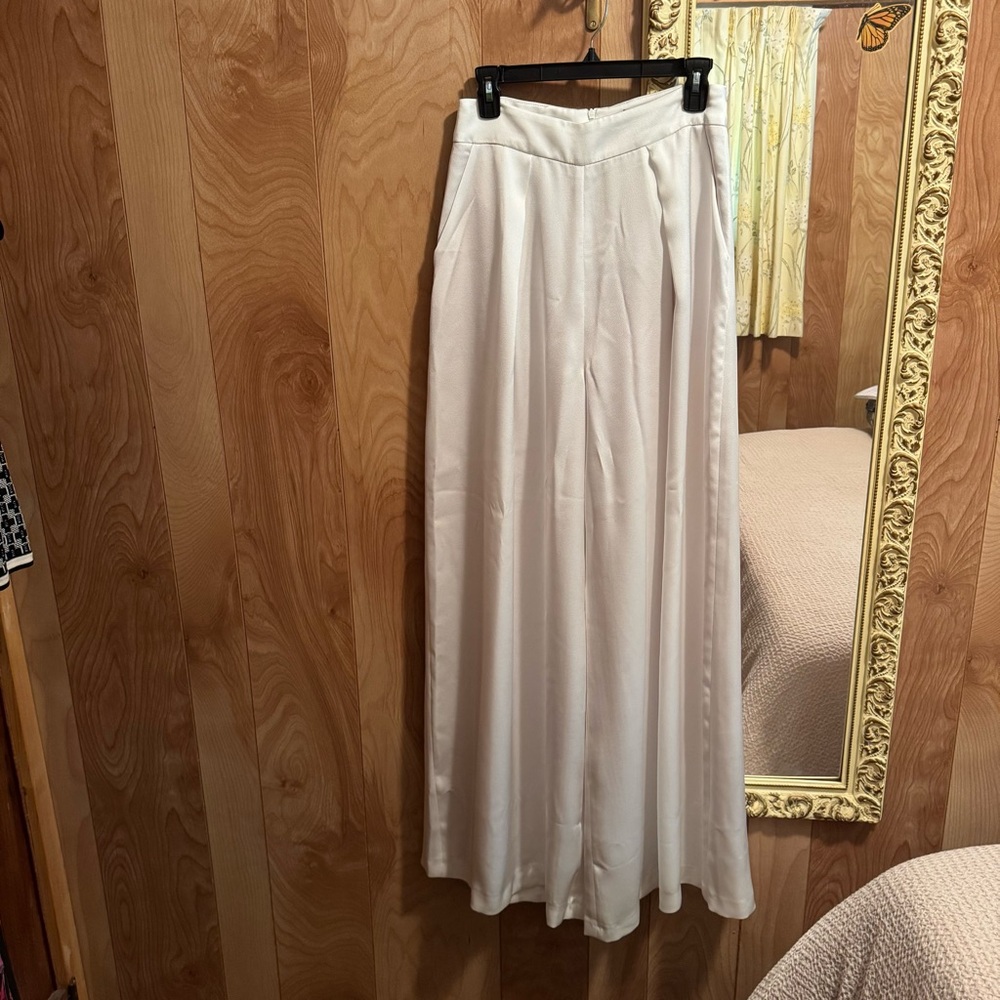 Karen Millen Satin Front Pleat Wide Leg Trouser
